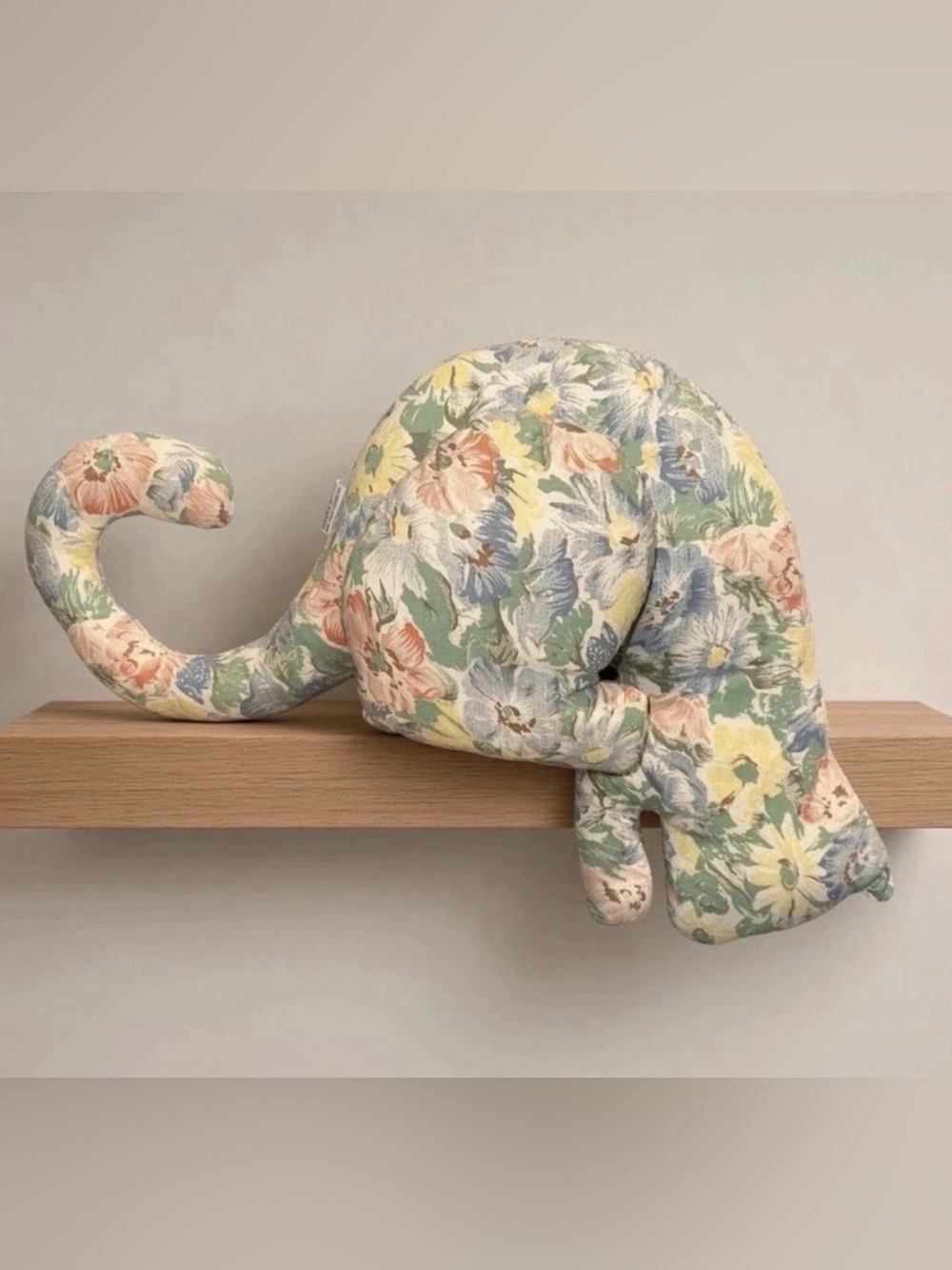 VTG 80s Wal-Mart Stuffed Cat Kitten floral fabric Shelf Sitter Cottagecore